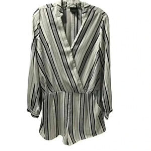 Lumiere Romper Gray Black & White striped Size Medium